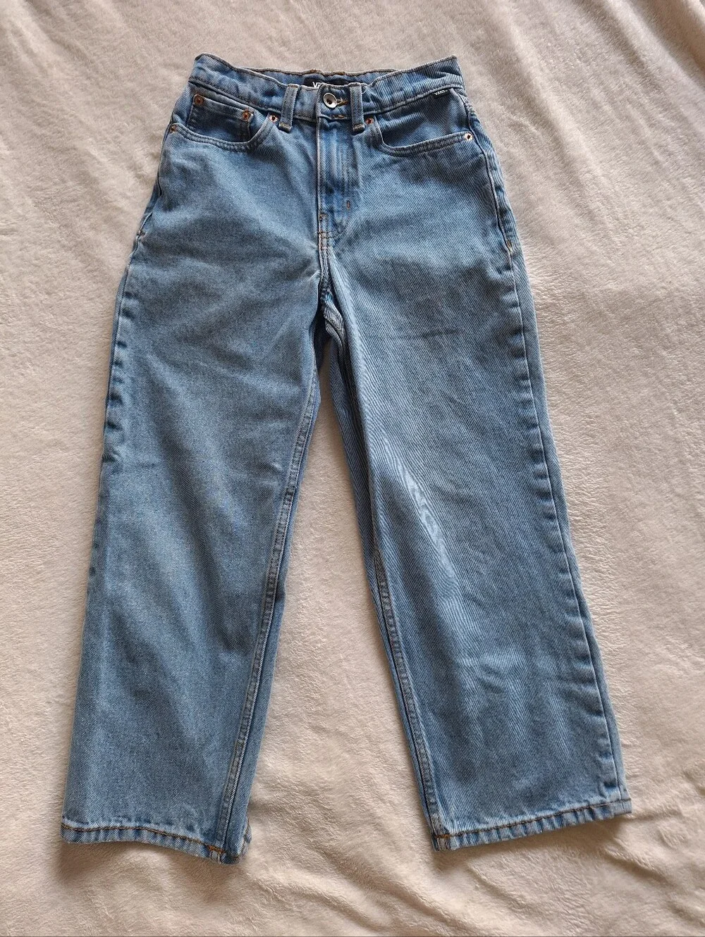 Vans Kids Check-5 Baggy Denim Pants Light Wash Size 24 / 8 Skate